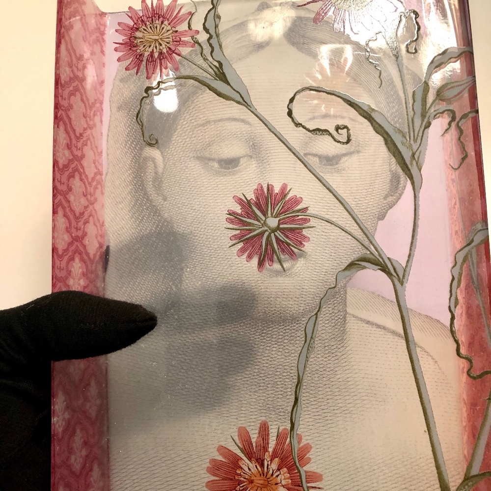 Fringe Studio Rare Glass Vessel NEW! Beautiful Translucent Images on All 4 Sides - Picture 2 of 16